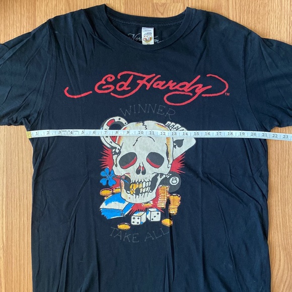 ❤️ Ed Hardy by Christian Audigier Skull Tee Size Large NWOT - Picture 5 of 7